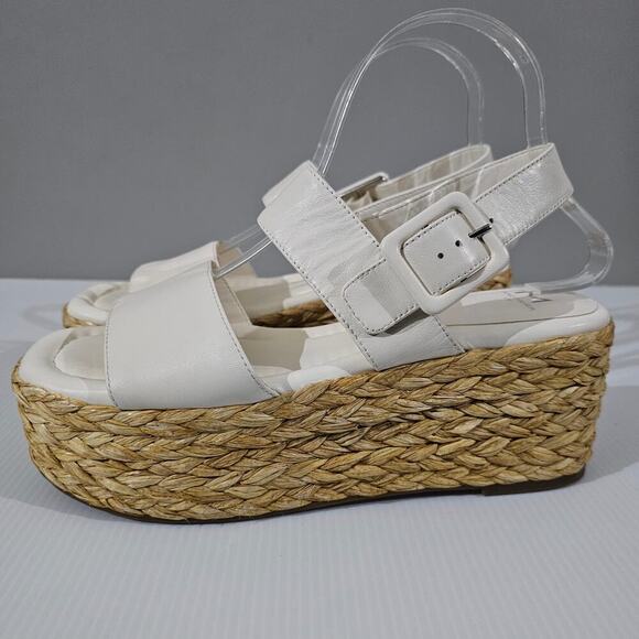 Marc Fisher Shoes - NEW Marc Fisher LTD Patryce Sandal Womens 9 Ivory Leather Espadrille Platform
